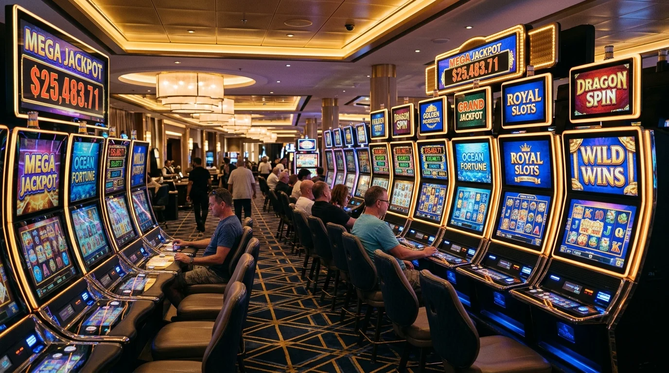 Slot machines bank at Casino Royale