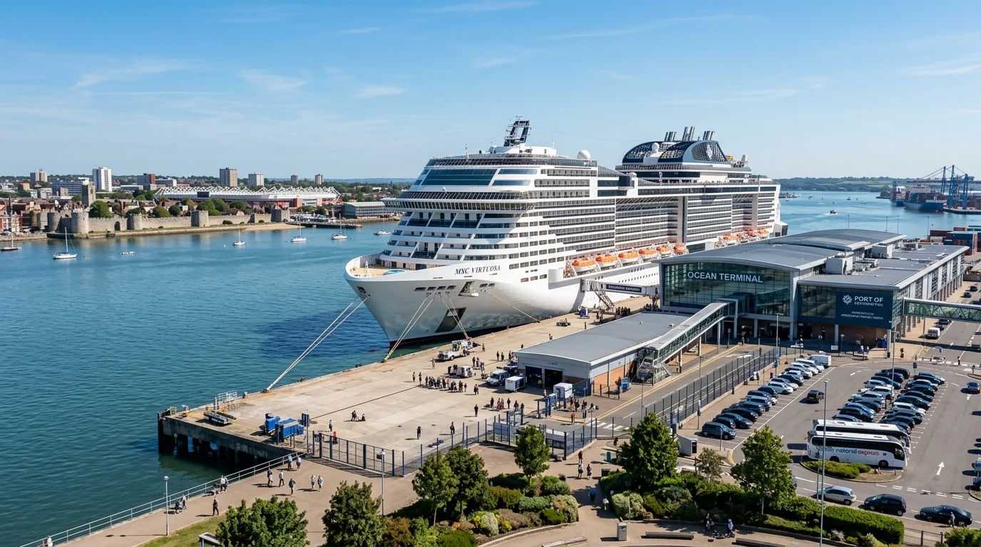 Port of Southampton cruise terminal in UK