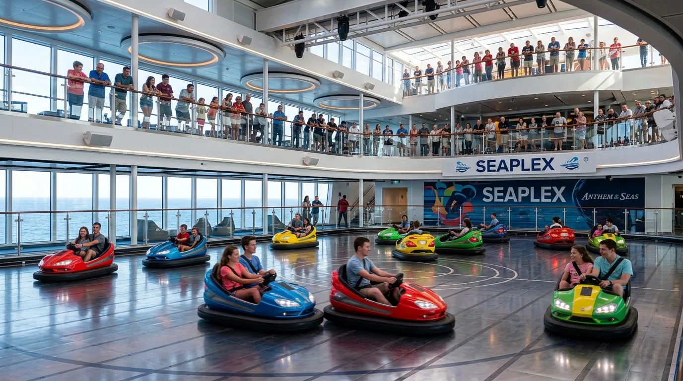 SeaPlex indoor bumper cars arena